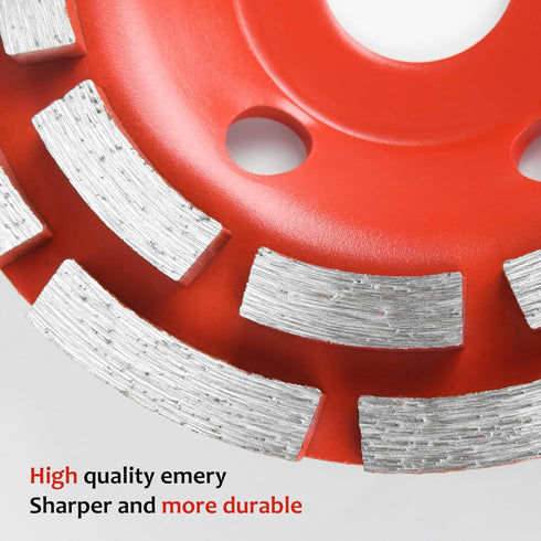 TOOLEAGUE 4.5 Inch Diamond Concrete Grinding Wheel, 3 Pcs Cup Grinder Wheel for Stone & Concrete Polishing