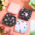 Bulyoou 4 Pack Portable Sanitary Napkin Storage Bag Kit, Cute Schoolfeminine Period Pouch Tampons Menstrual Period-Bags