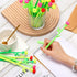 Flower Pens, Rose Shaped Ballpoint Pen, Liquid Black 0.5mm Gel Ink for Kids, Women, Home Office Supplies