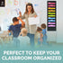 Black Pocket Chart for Classroom - 10 Pocket Storage Rainbow Charts, 2 Over Door Hangers Included