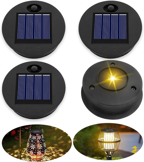 4 Pack Solar Light Replacement Top, Replace Solar Light Part for Lantern