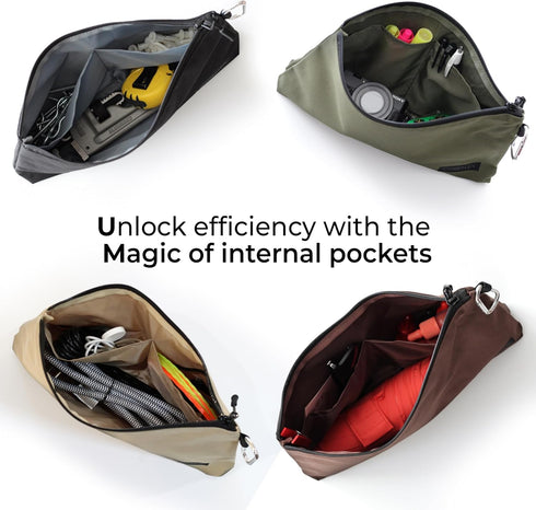 3 Pack Premium Tool Pouch Zipper Bag, 12inch Multipurpose Storage Pouch for Tools, Gadgets, and Travel