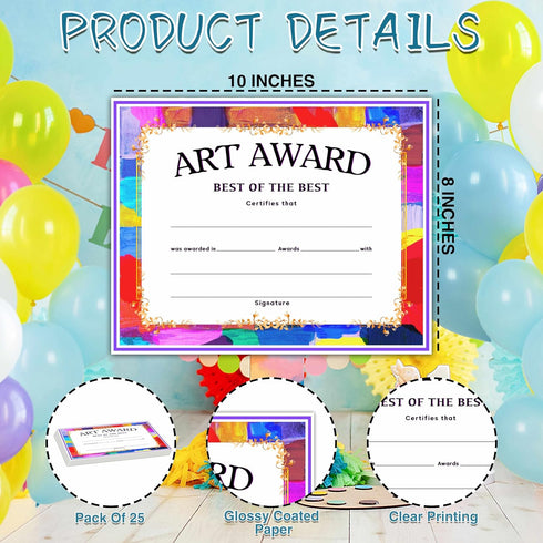 Award Certificates of Achievement for Art, Recognition for Children, School Teachers Supplies, Achievement Award