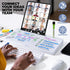 Desktop Whiteboard, Glass Dry Erase White Board, Desk Computer Buddy with Phone & Tablet Slot, Includes 4 Markers, 1