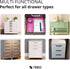 Pack of 7 Pink Desktop Storage Drawers - Makeup Organizer and Office Drawer Organizer Tray for Home Desk