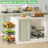 MJIMKE 3-Tier Countertop Rolling Cart with Wheels - Stackable Wire Baskets for Pantry Organization and Kitchen Storage