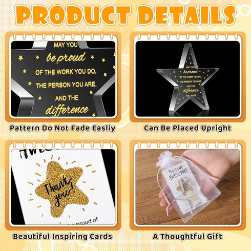 Colingmill 54 18 18 Pcs Arylic Appreciation Awards Employee Thank You Gifts Include Star Arylic Appreciation Trophy