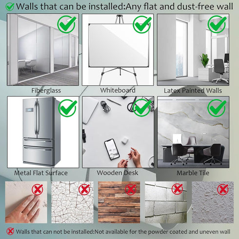 Magnetic Whiteboard Contact Paper, Self-Adhesive Dry Erase Board Sticker for Walls, Includes Marker and Eraser