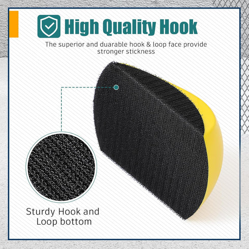 4 Pcs 5 Inch Hook and Loop Hand Sanding Block - Mouse Sander for Wood, Furniture Restoration, and Automotive