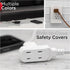 Cordinate 8 Ft Extension Cord - 3-Outlet Flat Plug Braided Safety Slide 125V Long Extension Cord, White