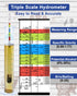 Hydrometer Test Kit, Triple Scale Alcohol Tester for Wine, Beer, Kombucha & Mead, Home Brewing Kit