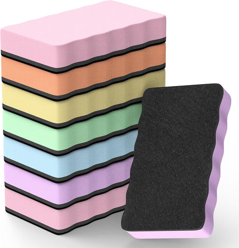 MaxGear Whiteboard Erasers, 8 Pack Magnetic Dry Erase Erasers, Bulk for Classroom, Office, Home (6 Pastel Color Set)