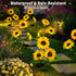 4-Pack 12 Solar Sunflower Garden Decor, LED Flower Stake Lights - Waterproof Long-Lasting Outdoor Solar Patio Decor