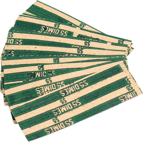 Dime Coin Wrappers, 100 Flat Striped Coin Wrappers