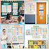 Set Pastel Crayon Calendar Bulletin Board Pastel Crayon Classroom Cutouts Decoration with Seasons Festival Weather Days