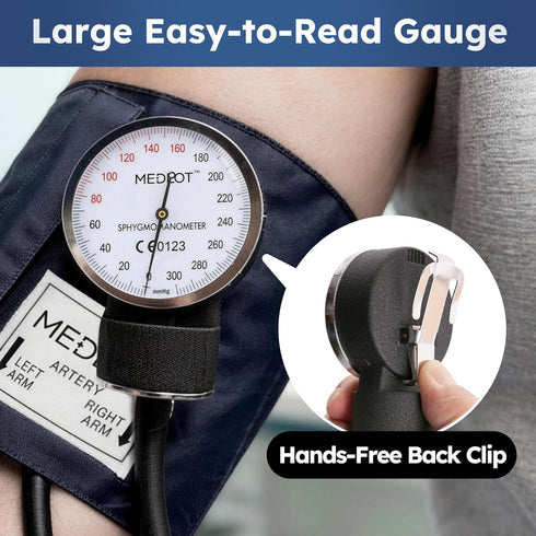 10-16 LotFancy Blood Pressure Cuff and Stethoscope Kit with D-Ring, Professional BP Cuff Standard Adult for Nursing