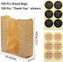 100 Pack 10.8"x10"x4" 100 Packaging Hacaroa Paper Bread Bags with Clear Window, Kraft Bakery Bag with Stickers, Brown
