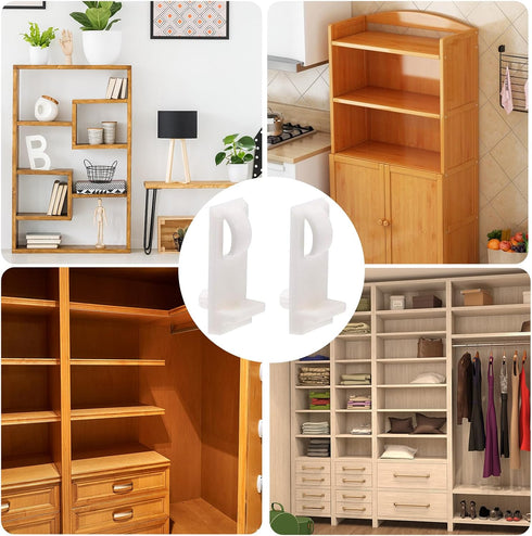 Boxonly 90 2 50Pcs Shelf Cabinet Door Degree Plastic Corner Braces Holes Angle Bracket, White