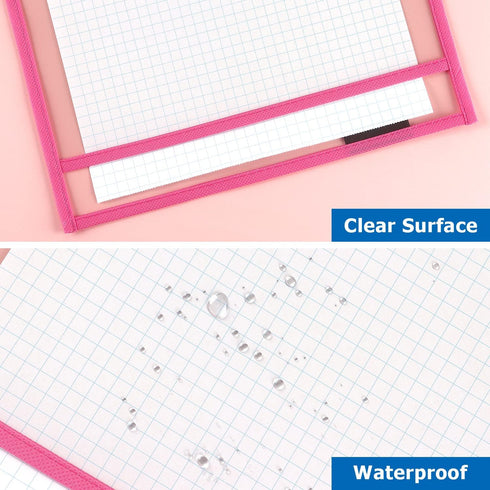 8 Pack 10 14 Inch 8 Tamaki Dry Erase Pockets Sleeves with Rings, x Ticket Holders Clear Plastic Sheet Protectors