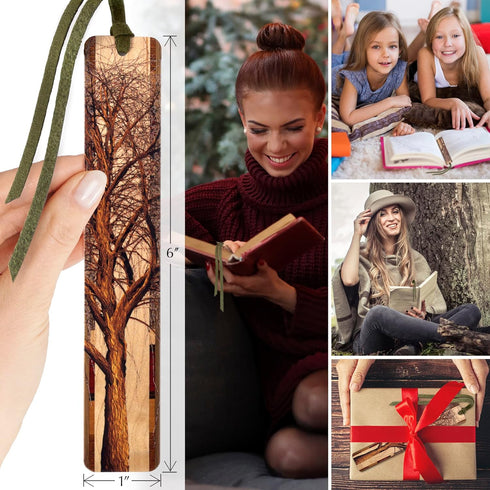 Winter Willow Tree Wooden Bookmark, Personalization Available, Made in USA