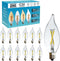 B10-C32 E12 LED Candelabra Bulb 2W 5000K Daylight, 12pcs Non-Dimmable Flicker-Free Clear