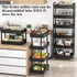 Sywhitta 6-Tier Plastic Rolling Utility Cart with Handle, Multi-Functional Storage Trolley for Office, Living Room,