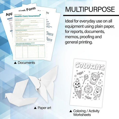 8.5" 11" 50 Sheets/Pack, 2-Packs BAZIC Products Blank Paper Copy & Multipurpose Paper - x White Color Printer Paper