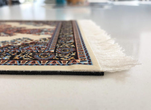 Beautiful Oriental Rug Style Mousepad, Beige Miniature Carpet Computer Mouse Pad, Rectangular Non-Slip Office