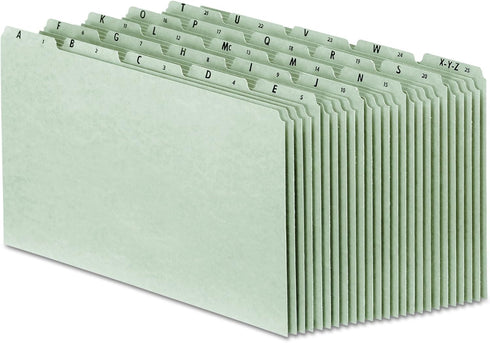 Pendaflex PN1025 A-Z Top Tab Recycled File Guides, 25 pt. Gray pressboard, 1/5 Tab, Legal, 25/set