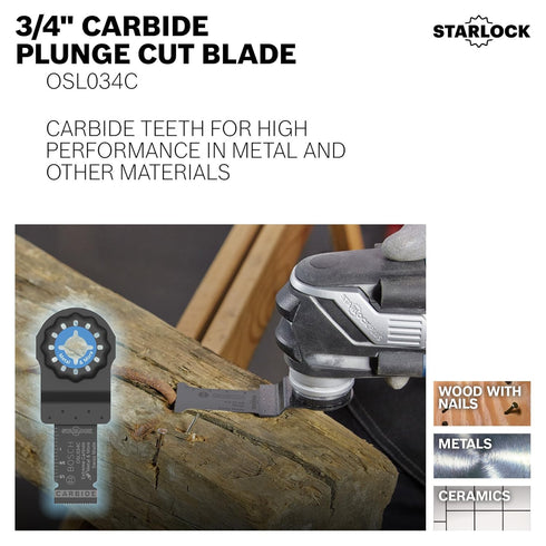 BOSCH OSL002C 2-Piece Mixed Set, 3/4 in. & 1-1/4 in. Starlock Oscillating Multi Tool Metal & More Carbide Extreme