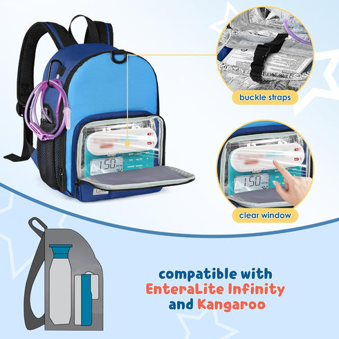 Backpack 500ml LUXJA Feeding Tube Fits Bag and Enteral Feeding Pump (Compatible with EnteraLite Infinity and Kangaroo