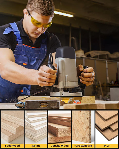 Allmake 3pcs Lock Miter Router Bits 1/4 Shank, 45 Degree Joint Router Bit Set for Woodworking Cabinetry Drawers