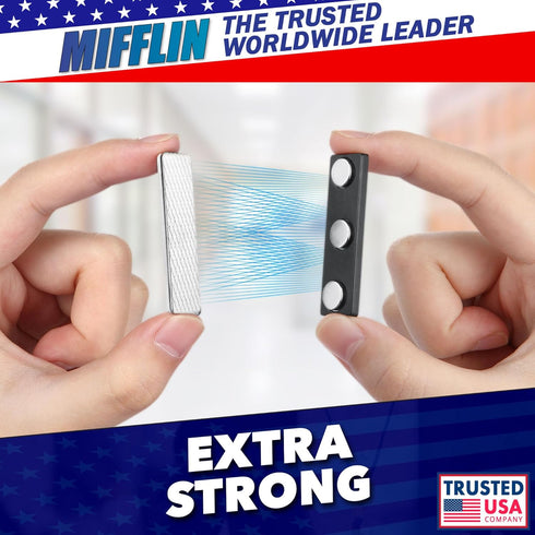 Mifflin-USA Name Tag Magnets - 24 Pack, 1.75 x 0.5 Inches, Premium ID Badge Holder with Strong Neodymium Magnets