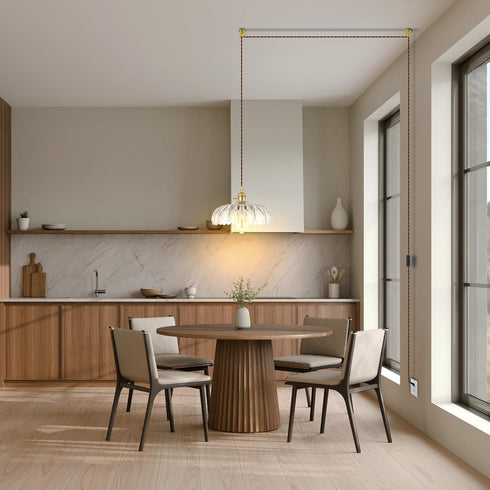 Plug-in Pendant Light Fixture, Hanging Light Fixture, Glass Pendant Light, Swag Lamp with Inline On/Off Switch