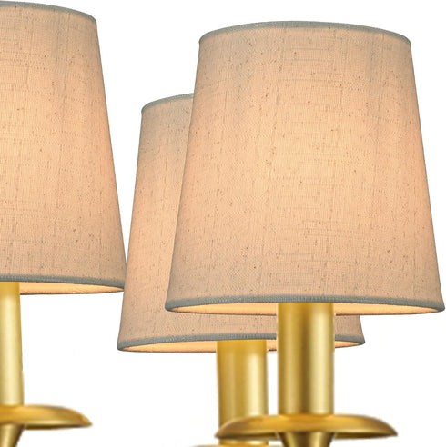 Lamp,Set 2,Small Barrel,5.2"4"H5.2",Linen, BULB,Beige LAMPWELL VALO Clip-on Small Fabric Lamp Shades for Table