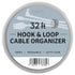 Hook and Loop Tape Grey, 32ft Self Adhesive Tape for Office and Home Organization