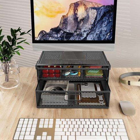 Under Desk Drawer Organizer, No Drilling Metal Storage Drawer for Home and Office (13 Inch)