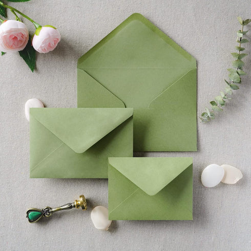 PONATIA 50 Pack A1 Envelopes, 3 5/8 x 5 1/8 Inches Sage Green for Weddings, RSVP Cards, Thank You Notes