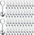 Henoyso 48 Pcs Mini Mirror Disco Ball Keychain, Small Silver Decoration for 1970s Party Favors and Birthday Accessories