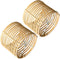 Eusamxon mini lamp shade Unique bell boho wicker lamp shade,Set of 2 rattan