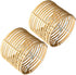 Eusamxon mini lamp shade Unique bell boho wicker lamp shade,Set of 2 rattan