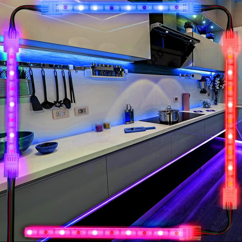 40 Packs LED Strip Connector 4 Pin, 10 mm LED Connectors for Strip Lights, Waterproof RGB Unwired Clips