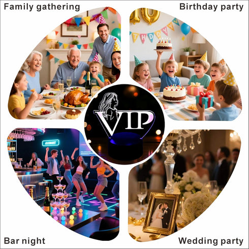 LED Lights Table Sign with Writing Pen - Battery Powered Party Supplies, Color Changing Wedding Decorations Table