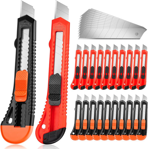 JOYUMY 20 Pack Utility Knife, Box Cutter Retractable, Box Knife for Cartons, Cardboard,
