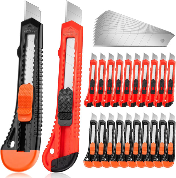 JOYUMY 20 Pack Utility Knife, Box Cutter Retractable, Box Knife for Cartons, Cardboard,