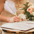 CROWN GUIDE Crystal Ostrich Feather Pen Quills for Wedding Guest Book Signing, 1920s Gatsby Reception Décor, White