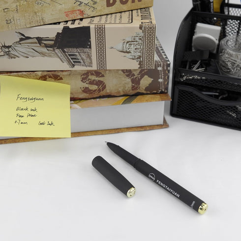 Fengtaiyuan Gel Ink Rollerball Pens, Comfortable Non-Slip Grip, Black Ink, Fine Point, 0.7mm, 18-Piece Box