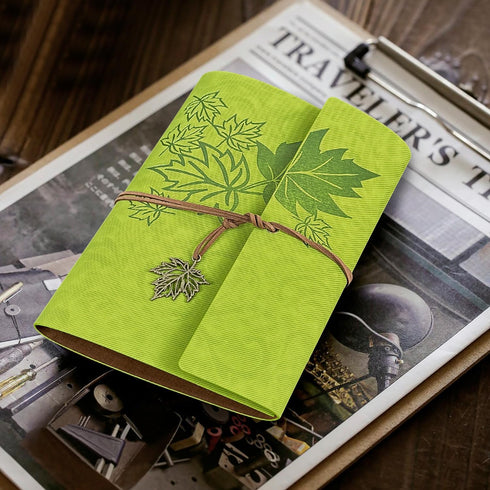 Leather Writing Journal Notebook, Classic Spiral Bound, Refillable Diary Sketchbook for Girls and Boys