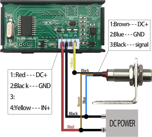 DIGITEN 4 Digital Blue LED Tachometer RPM Speed Meter + Hall Proximity Switch Magnet Sensor