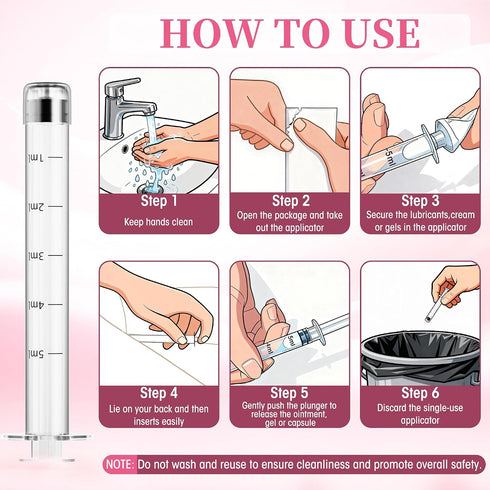 5ml 60 Pack Disposable Vaginal Applicator Injector Vaginal Cream Applicators with Dosage Measurements, Fit Most